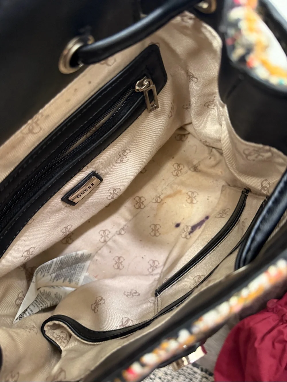 GUESS Cessily Multicolor Tweed Mini Backpack